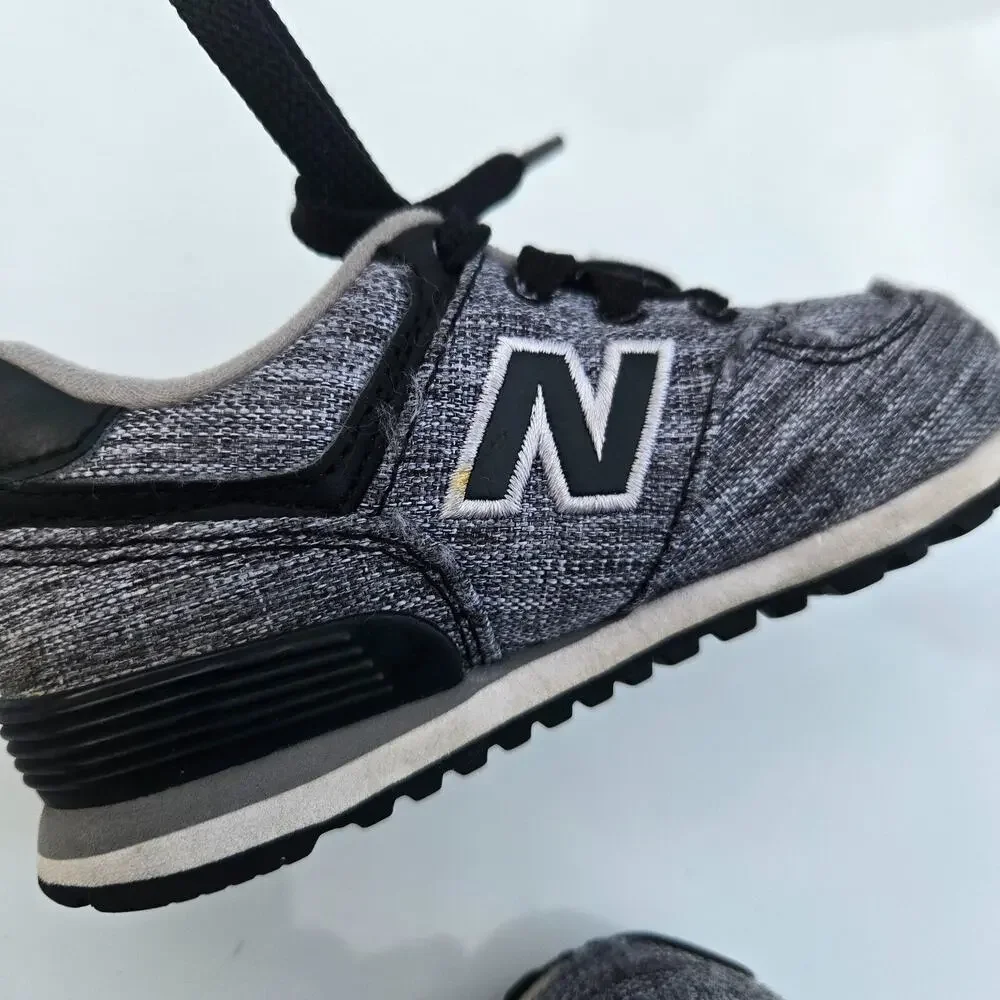 New Balance 574 Black Gray Size 6c Boys Tennis‎ Running Shoes